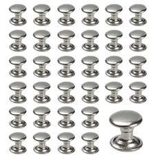 50 Sets 8mm Round Cap Leather Rivets, Double Cap Rivets Metal Studs Tubular