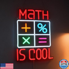 Math Is Cool Neon Sign, Math Lover Led Neon Light, Bookish LED Signs, Classroom