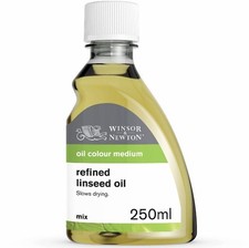 Winsor  Newton Refined Linseed Oil, 250ml 8.4-oz Bottle, Oil New