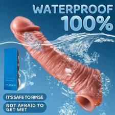 10"Men Male Cock Girth Enlarger Enhancer Penis Extension Extender Sheath-Sleeve