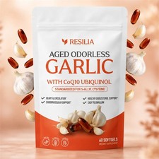 5Pack Resilia Garlic Extract 600mg Softgels 6...