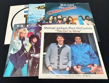 5 pcs - Various 7" 45 RPM Record Original Co Picture Sleeves Only Lot Used
