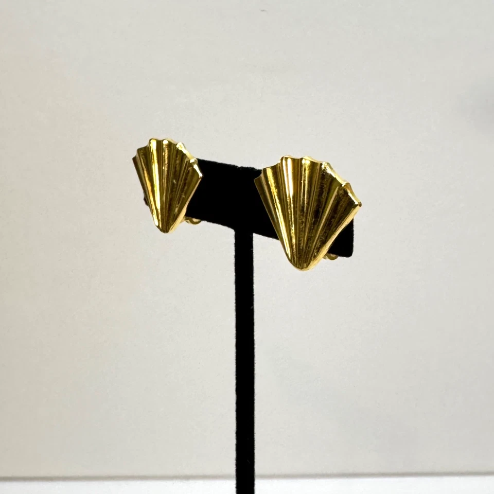 Pendientes Clip Monet Vintage Diseño Abanico Tono Dorado Foto 2 de 4