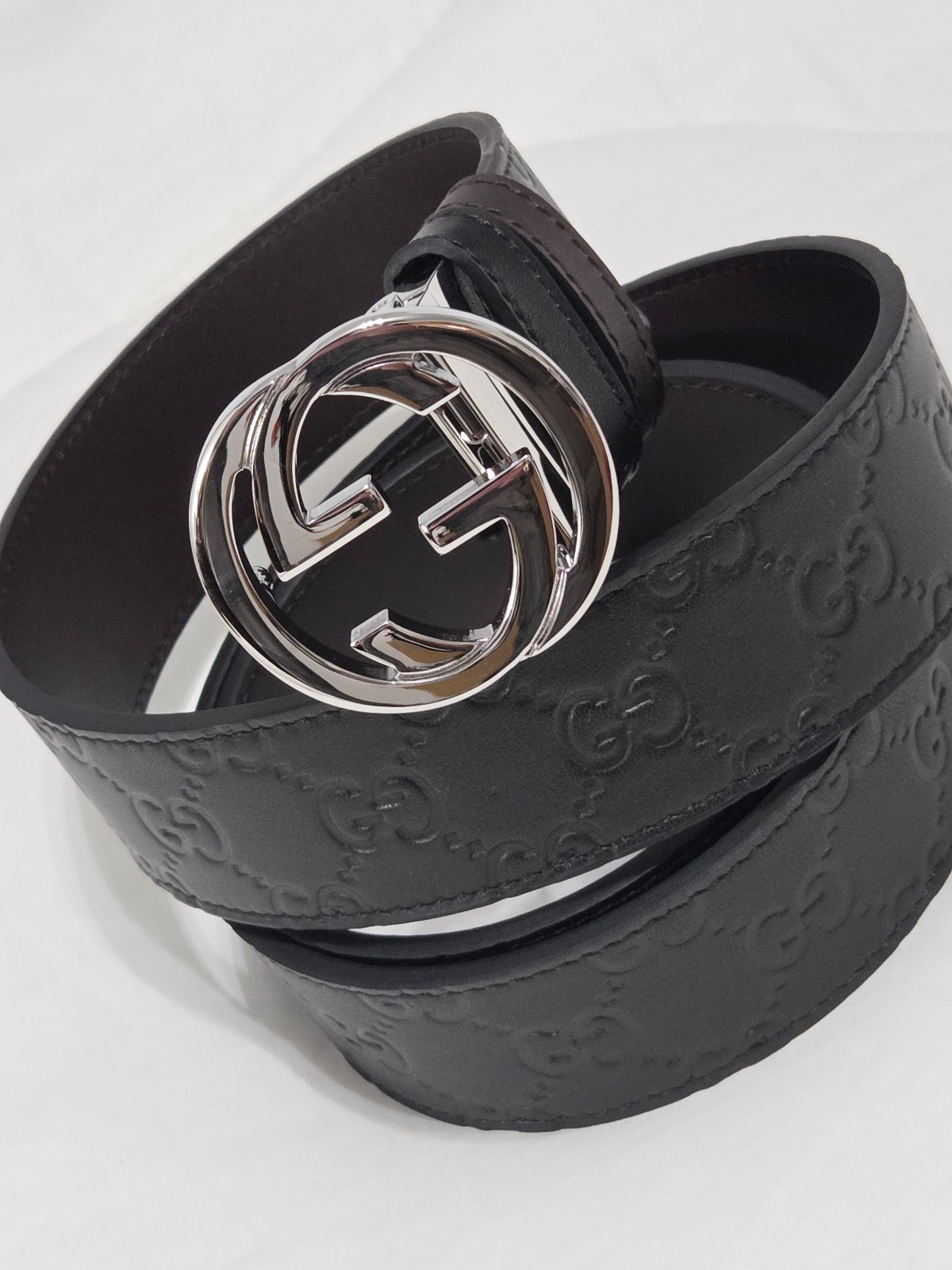 Authentic Reversible Black & Brown Leather Gucci … - image 3