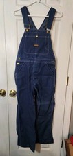 Vintage Sanforized Union Made In USA Button Fly Denim Overalls 31x28