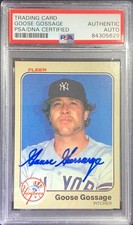 Goose Gossage auto card 1983 Fleer #381 MLB New York Yankees PSA Encapsulated