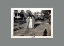 WW2 Era Photo U.S. Army GIs Outside With Family