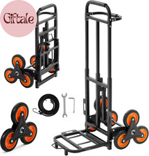 Stair Climbing Dolly 460 Lbs, Heavy-Duty Folding Trolley Cart for Stairs with Te