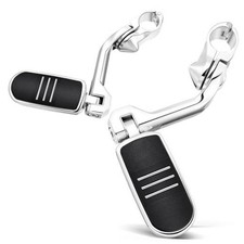 Motorcycle Adjustable Highway Footpegs Style 1 Chrome Angled Fit Long CHROME