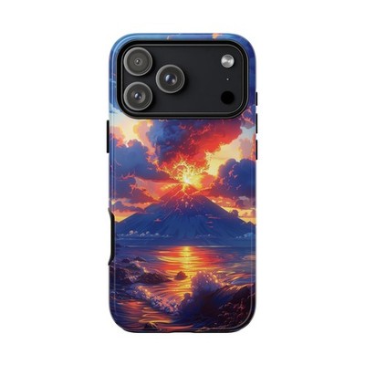 Phone Ink - iPhone/Galaxy/Pixel - Tough Case - Volcano Sunset Beach Sky Art
