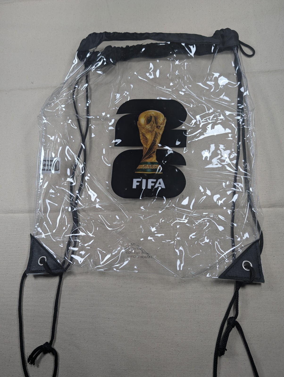 FIFA World Cup 2026 Official Clear Drawstring Cinch Bag Stadium Approved New