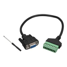 DB9 Female to 8 Pin Screw Terminal Adapter, 9 Pin VGA Extension Cable Pack of 1