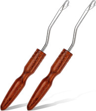 2PCS 6.5 Inch Latch Hook Tools, Wooden Bent Latch Hook, Crochet Needle for Hair
