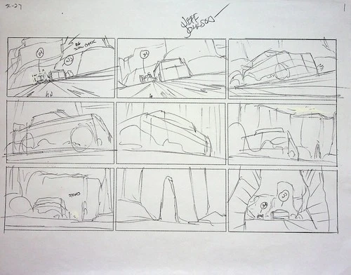 Transformers: Prime 2010 JEFF JOHNSON SIGNED Hand Drawn Storyboard Pencil 