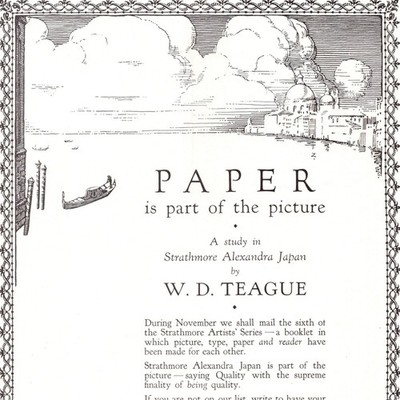 Strathmore Expressive Papers Strathmore Paper Co Print Ad c1920s 8.5x12''