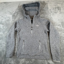 The North Face Hoodie Womens XS Gray Fleece 1/4 Quarter Zip Pullover Hooded