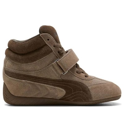 PUMA ハイカットスニーカー ブラウン スエード インヒール407878-01 Puma Speedcat Wedge 'Totally Taupe Chocolate' 407878-01 Women's