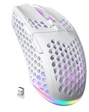 SM600 White Wireless Gaming Mouse,Tri-Modes BT5.1/Type-C Wired/2.4G Wireless...