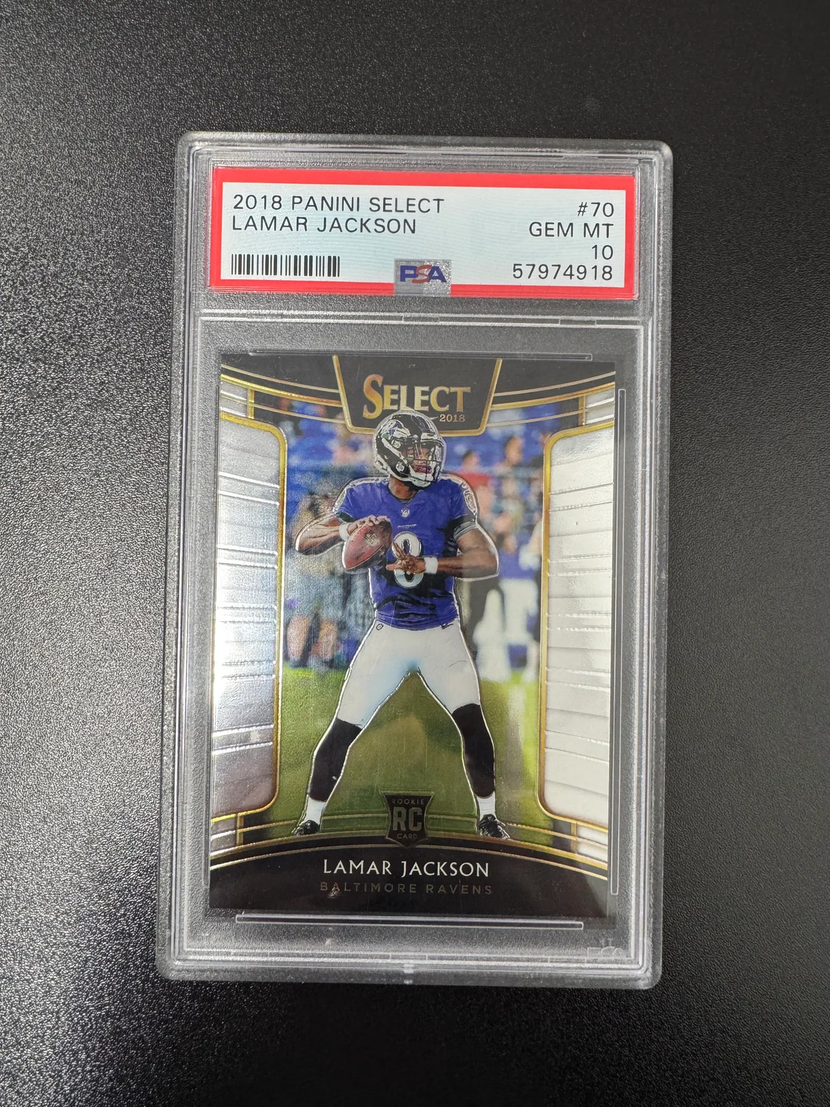 2018 Panini Select Lamar Jackson #70 PSA 10