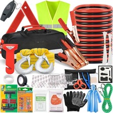 Car Roadside Emergency Kit Premium With Jumper Cables Tow Strap Etc Car Roadside Emergency Kit Premium With Jumper Cables Tow Strap Etc