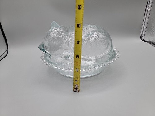 Katze auf Nest Confections Indiana Glas KÄTZCHEN BONBONIERE Kristallglas Bonboniere - Bild 12 von 14