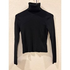 Zara Kids Black Ribbed Turtleneck Sweater Long Sleeve Top Size Medium