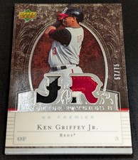 2007 UD Premier Patches 2 #57/75 Ken Griffey Jr. 4 Color Game Used Name Plate!!!
