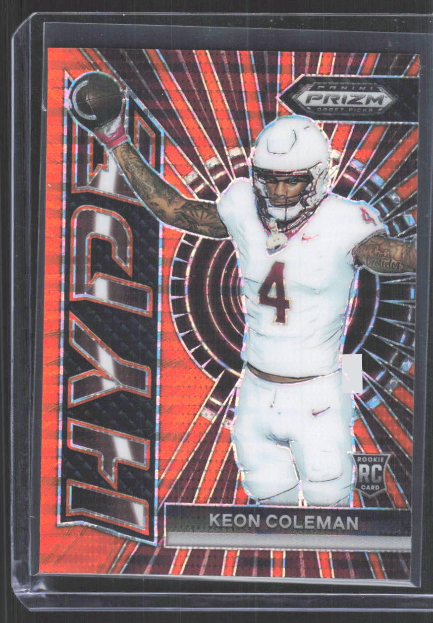 2024 Panini Prizm Draft Picks #HP-KC Keon Coleman Hype Orange Pulsar #/49