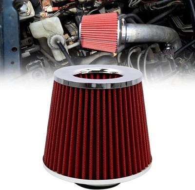 63mm 2.5'' High Flow Round Tapered Cone Cool Air Filter Cleaner with Top Filter D