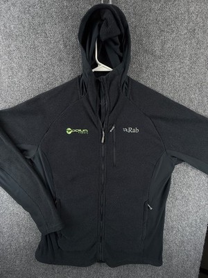 Rab Capacitor Hoody Jacket Gray Blue Large Logo Polyester Solid Full Zip Hooded