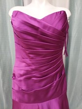 Pretty Maids Geranium Purple Sz14 Pleated Body Satinlook Prom Dress/occasion