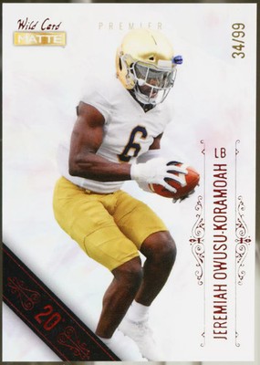 2021 Wild Card Matte Retail - 20 Stripe #MBC-35 Jeremiah Owusu-Koramoah /99 NM