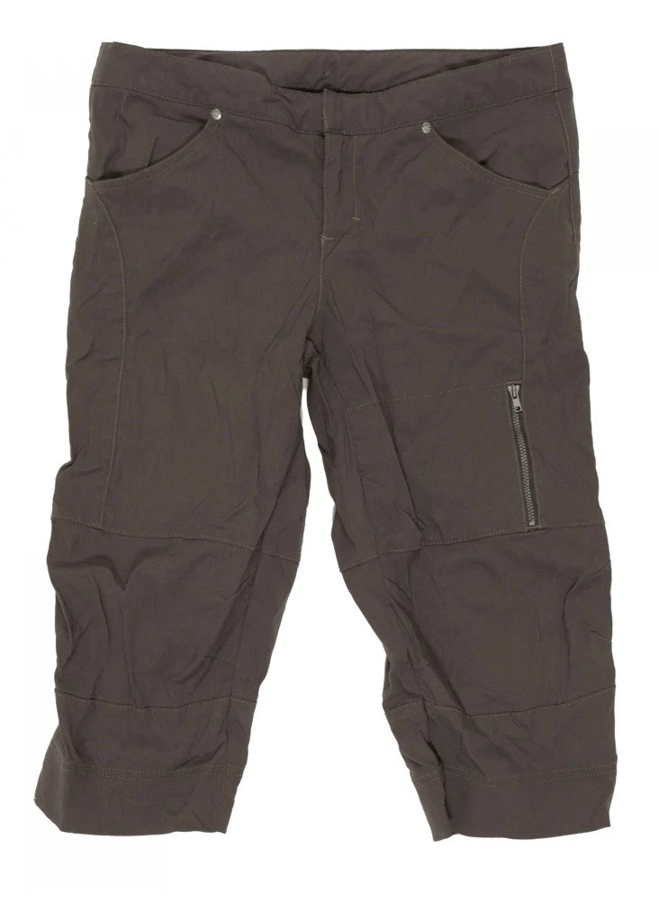 ATHLETA COMMUTER BROWN Bermuda CAPRI CROP PANTS sz 6