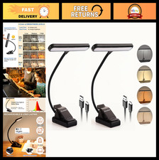 2 Pack LED Music Stand Lights - Clip-On, Eye-Caring, USB-C Rechargeable, 4 Color