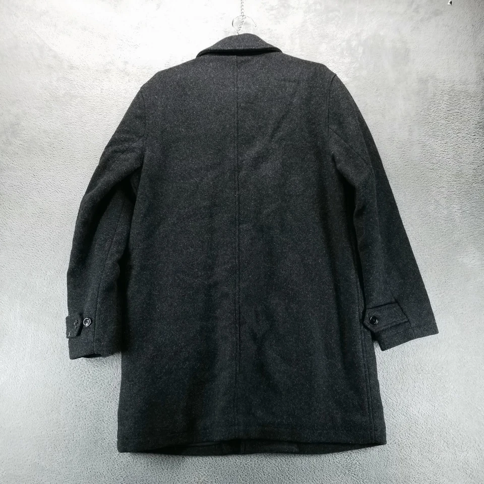 J Crew куртка мужская M серый пальто 100% шерсти длинный пуговицы Thinsulate - Изображение 2 из 4