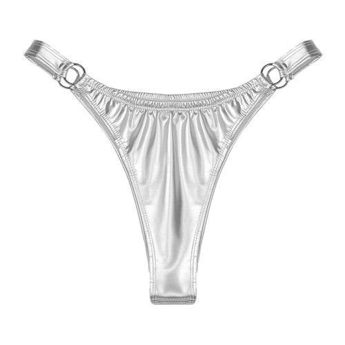 Womens Thongs Wetlook Metallic Low Rise Panties Briefs T-Back G-String Lingerie - Picture 48 of 96