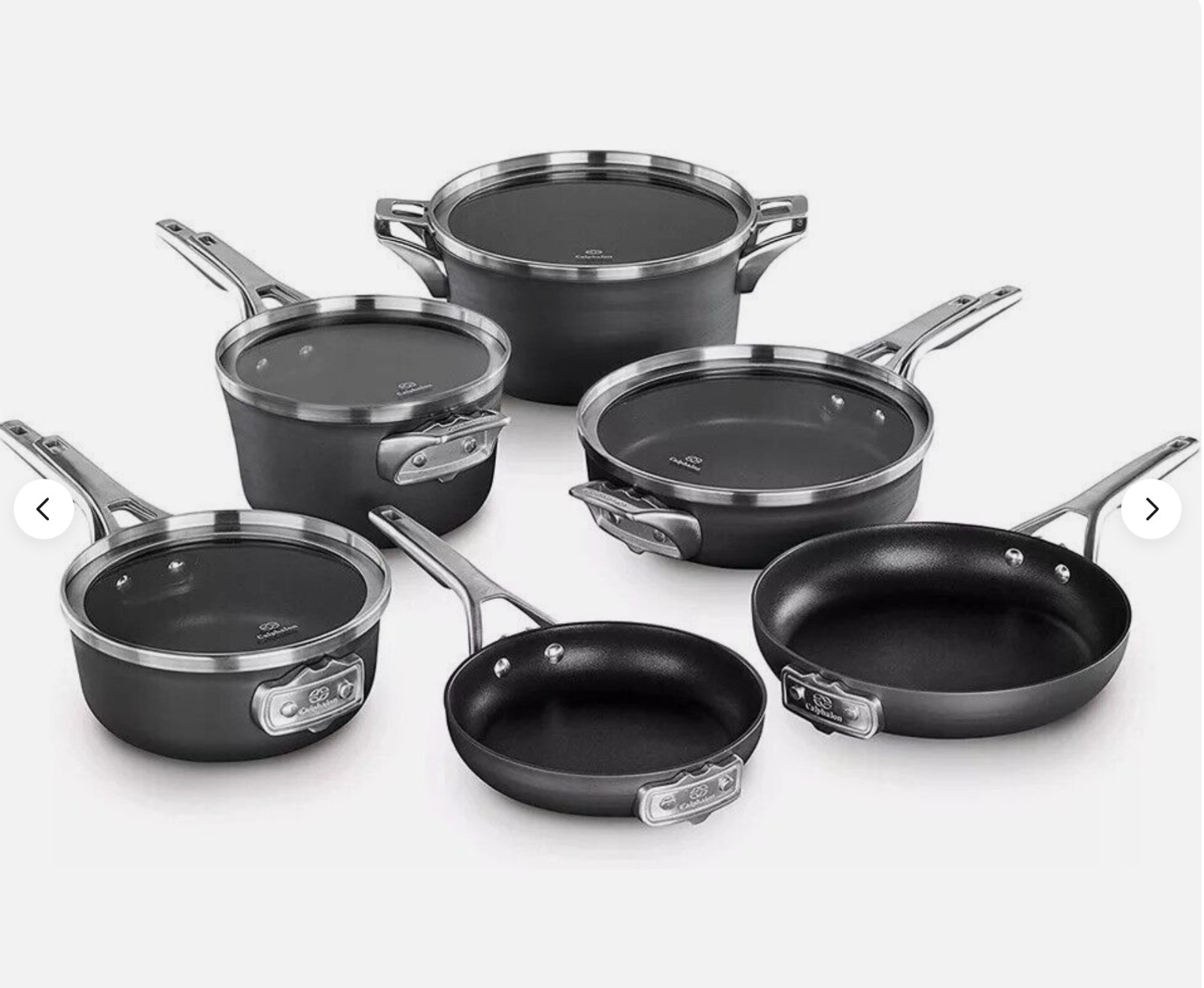 Calphalon Premier Space Saving Hard Anodized 10 Piece Pot and Pan Cookware Set