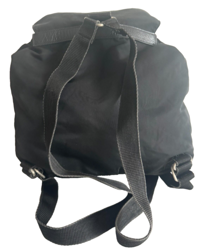 PRADA Backpack Triangle Logo Nylon Black Authentic - Picture 4 of 24
