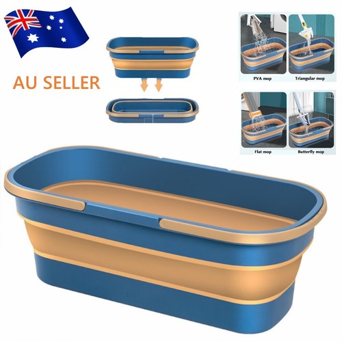 Mop Bucket Large Collapsible Mop Bucket Rectangular Tub Handy Basket Cleaning~ - Picture 4 of 16