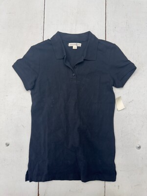 Aeropostale Black Short Sleeve Polo Shirt Womens Size Medium