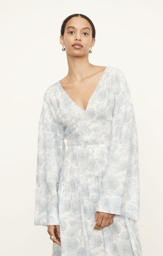 Vince Dahlia Long Sleeve Double V Neck Dress - New With Tags Size Small - Picture 6 of 8