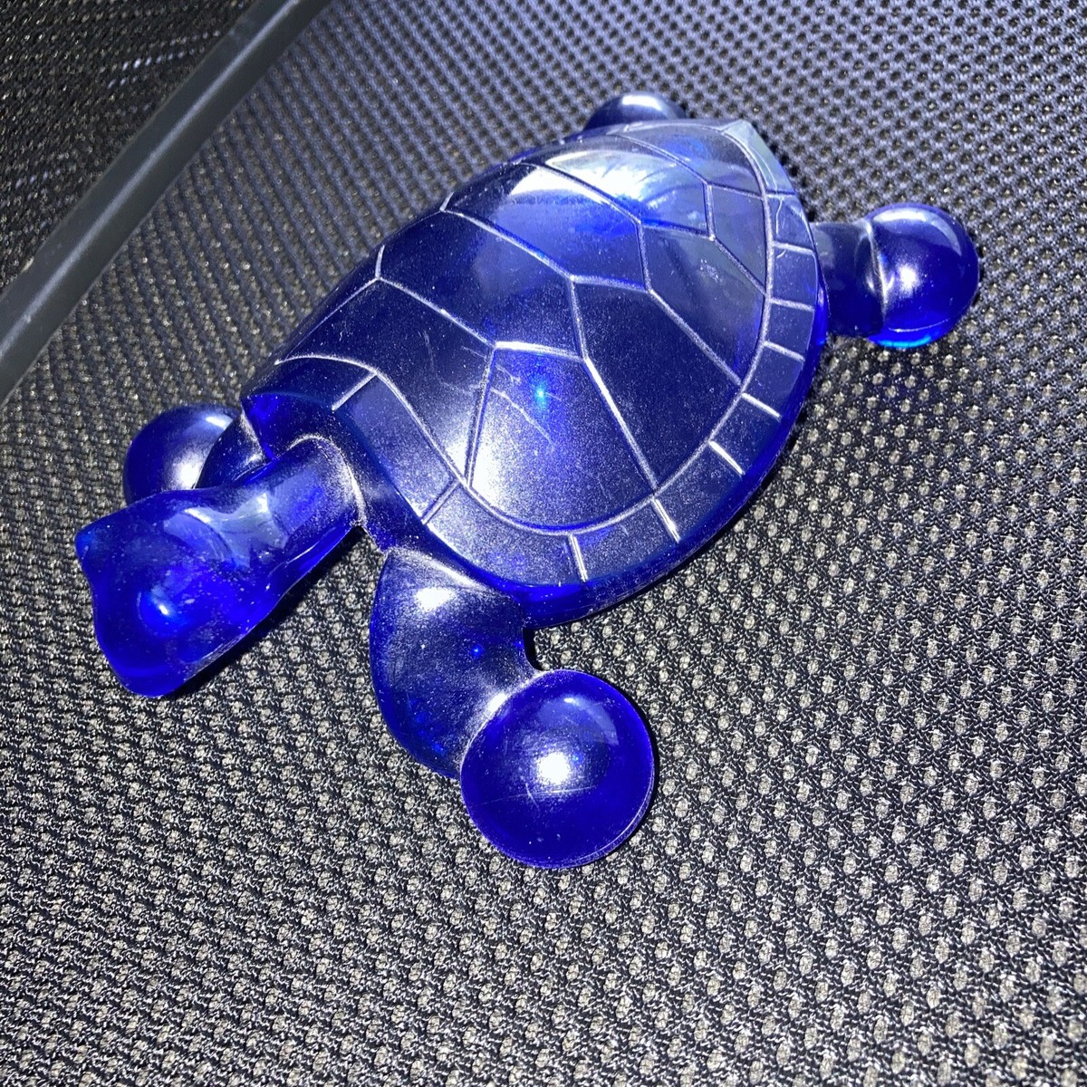 Vintage Blue Turtle Tortoise Paper Weight Massager Signed T.M.