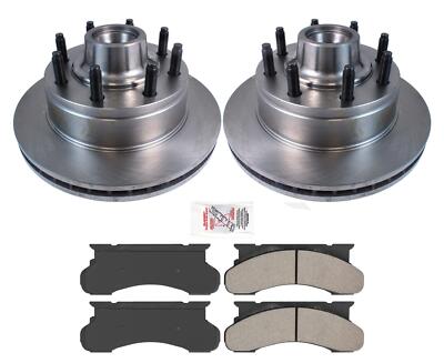 AmeriBRAKES Pads Disc Brake Rotors Fits for 1986-1994 Ford F250 Rear Wheel Drive