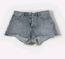 Agolde Parker Vintage Cut Off Shorts Button Fly Light Blue Denim Women’s Size 29