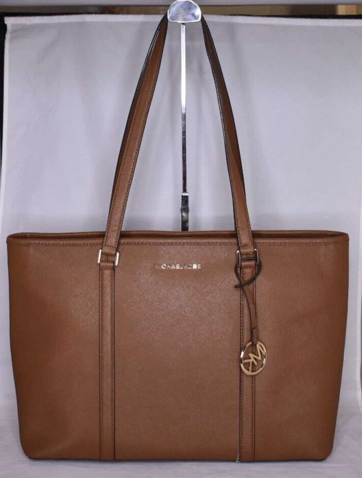 Michael Kors Brown Jet Set Travel Large Shoulder Tote Purse Laptop