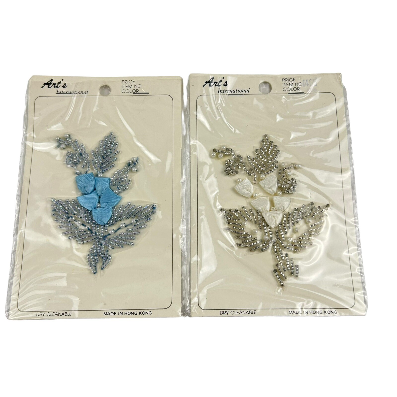 Vintage Art's International Beaded Sew On Applique Patch Set of 2 NOS