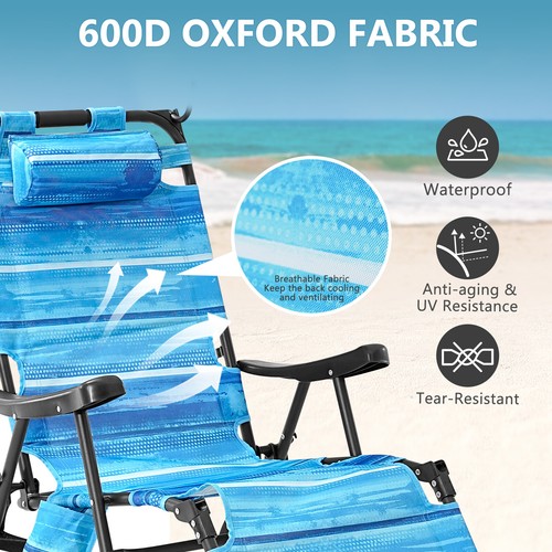 Carro para silla de playa H&ZT, tumbona para silla de playa 2 en 1 con ruedas pesadas carro de carga - Imagen 13 de 37