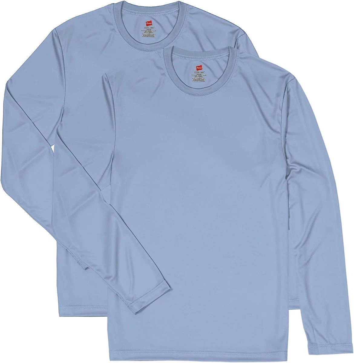 Hanes Men's Long-Sleeve Pack, Cool Dri Moisture-Wicking T-Shirts