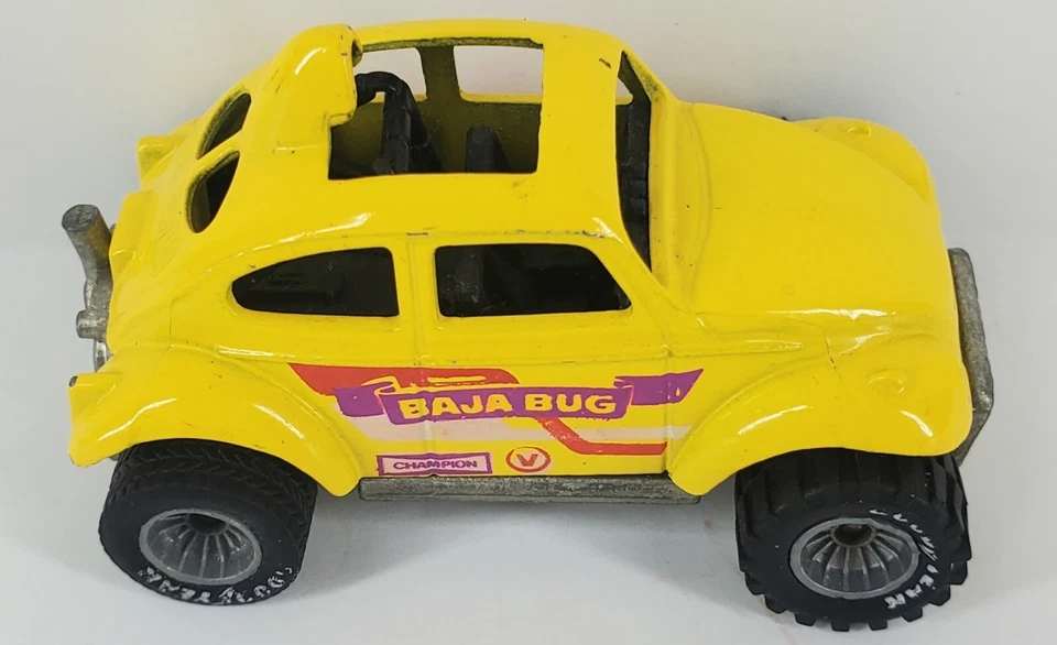 Hot Wheels (ERROR) Amarillo VW Volkswagen Baja Bug Beetle Real Riders 1983 Mattel Foto 3 de 4