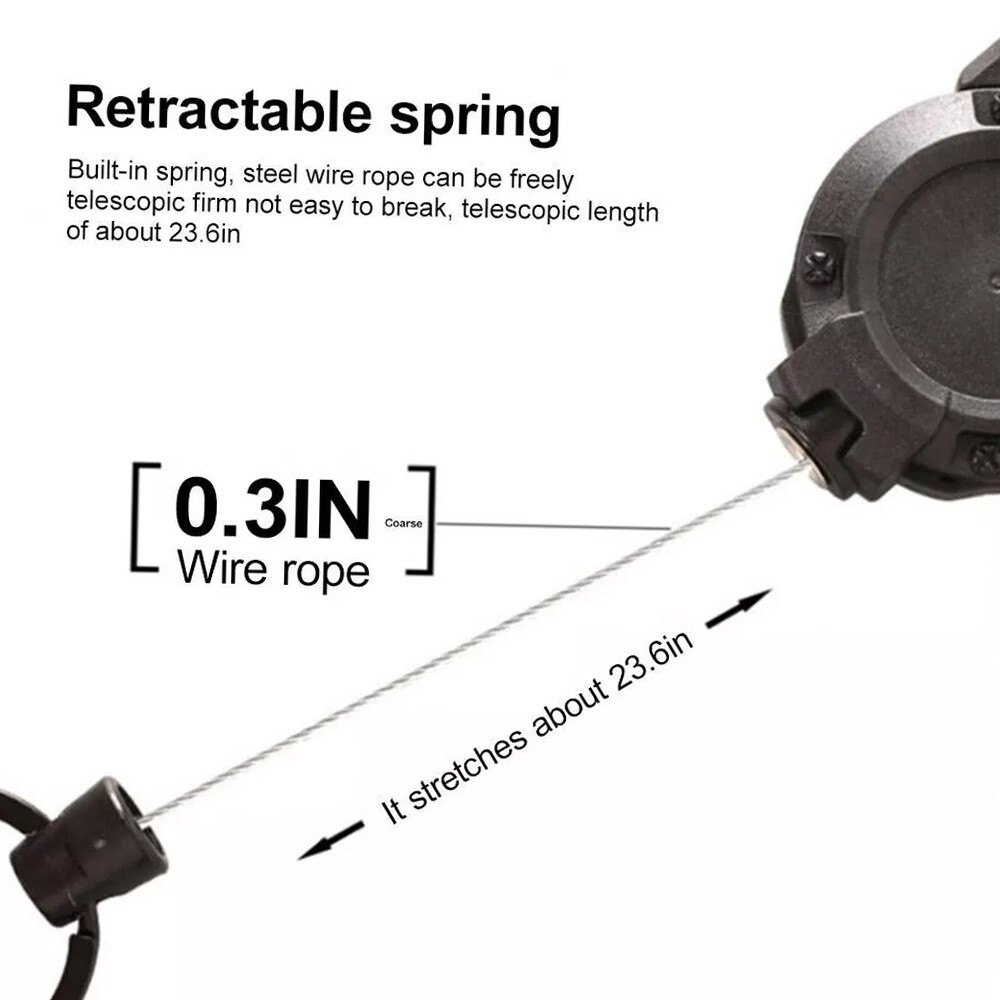 Heavy Duty Extendable Keychain with Belt Clip, Retractable ID Badge Reel, 31.5 Steel Cord, 9.0oz, 2-Pack